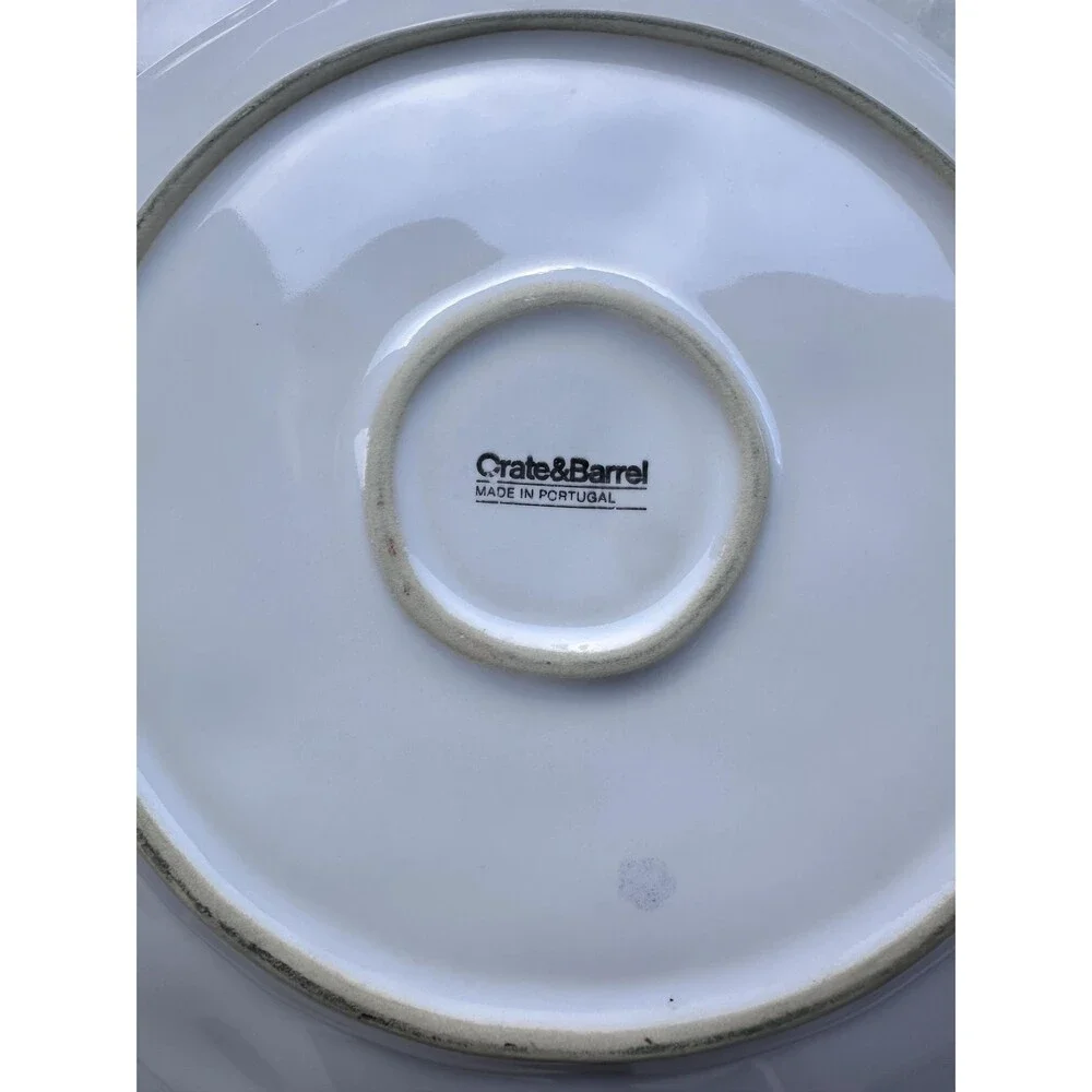 Crate & Barrel Hummingbird Dinner Plates Portugal Stoneware Set of 5 Geometric